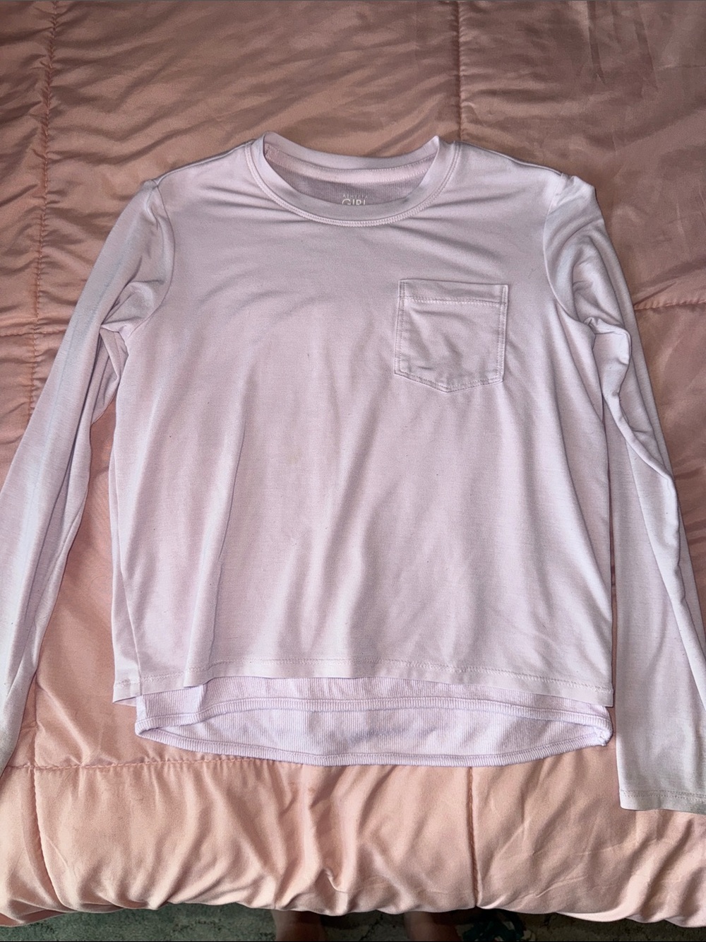 Athleta Girl, Light Pink Long Sleeve Pocket Tee